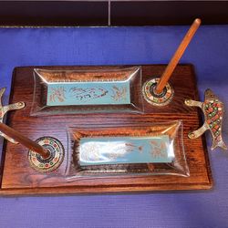 Vintage And Rare Find! Mid Century Modern Bagel/lox/cheese Serving Tray 