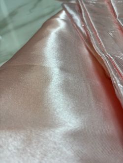 72 in Square Satin Table Overlay blush pink
