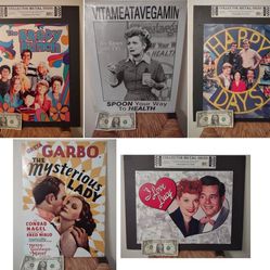 Collector Metal Signs - Brady Bunch, I Love Lucy, Happy Days, more ($20 for the All)