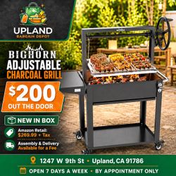 🔥 BRAND NEW IN BOX BIGHORN ADJUSTABLE CHARCOAL GRILL — $200 OUT THE DOOR! 🔥