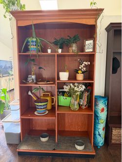 Large Wood Bookcase with Crown Molding