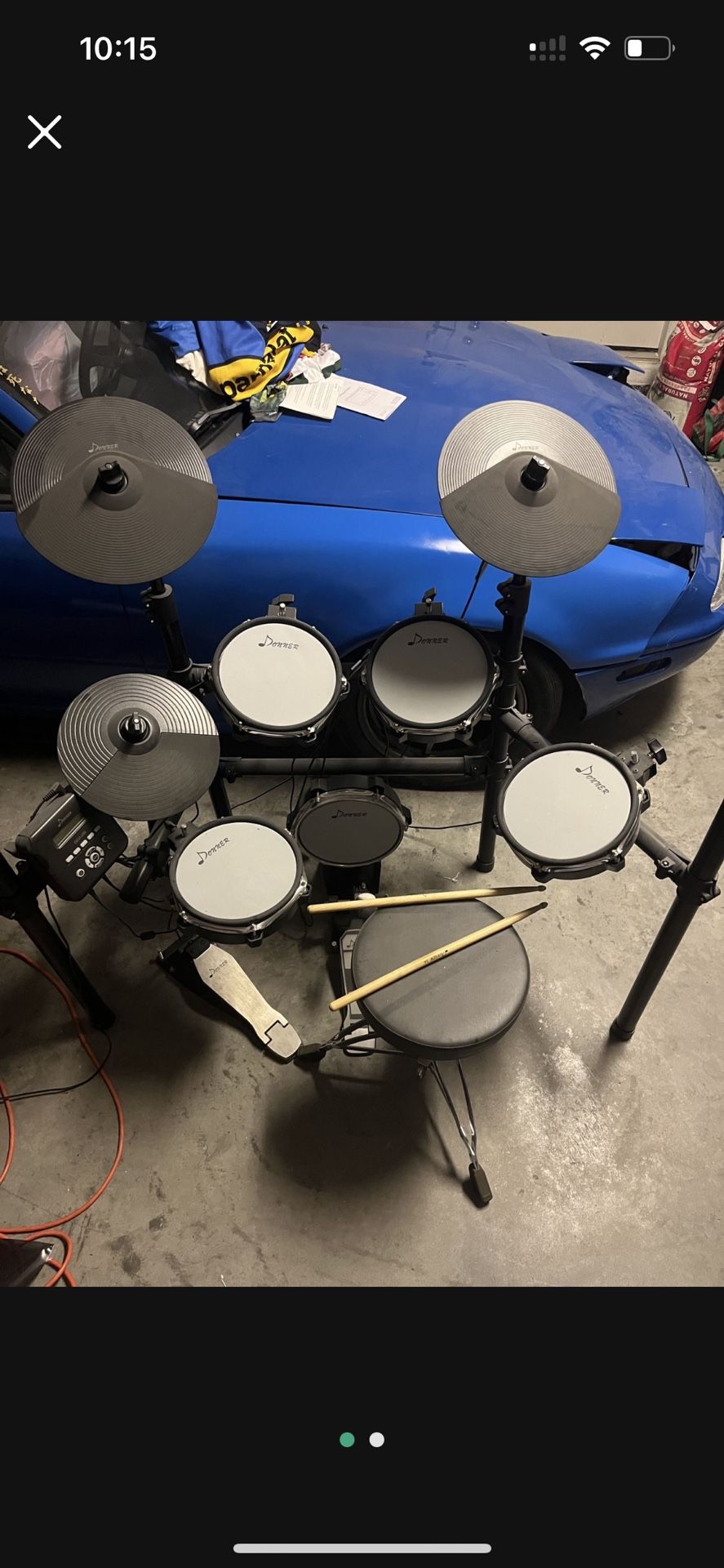 Electric Drum Set, Donner DED-200 Mesh Head Electronic Drum Kit