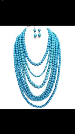 Teal or yellow multi stand beads