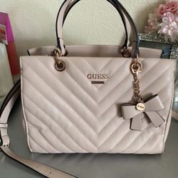 GUESS Nude/baby Pink Shoulder Purse 