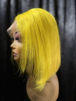 Human Hair Wig – Free Part | Custom Yellow Bob