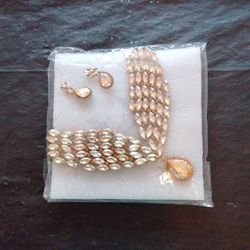 Champagne Necklace And Earrings Set