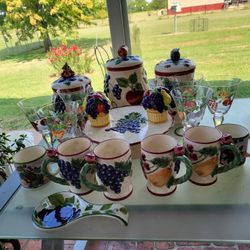 Napa Valley Ceramic Dish Glasses & Cannisters 