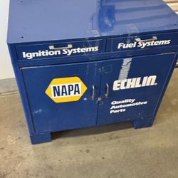  Vintage Napa Echlin 2-Door Metal Garage Cabinet + Tools 