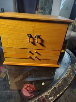 Wooden Jewelry Box with Mirror