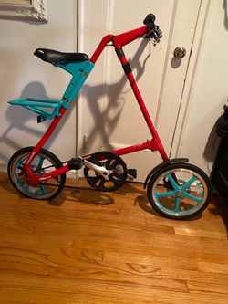 STRiDA Folding Bike Red and Teal