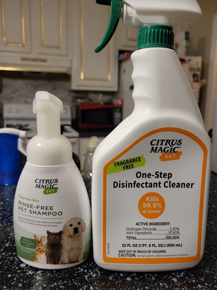Rinse Free Pet Shampoo And Citric Magic Disinfectant 