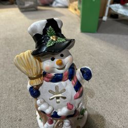 Christmas Snowman Candles Holder 