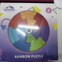 NEW & SEALED Protoohome Wooden Rainbow Puzzle – Montessori Creative Learning Toy (3+)