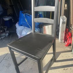 2 Black Wooden Dining Chairs $50 For Both 