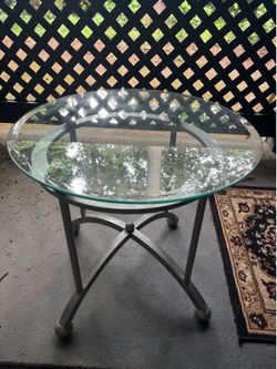 MCM Silver Glass Side Table