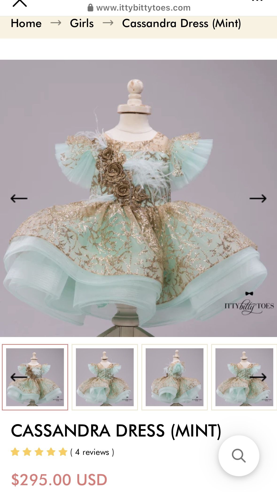 Itty Bitty Mint Dress Size 7