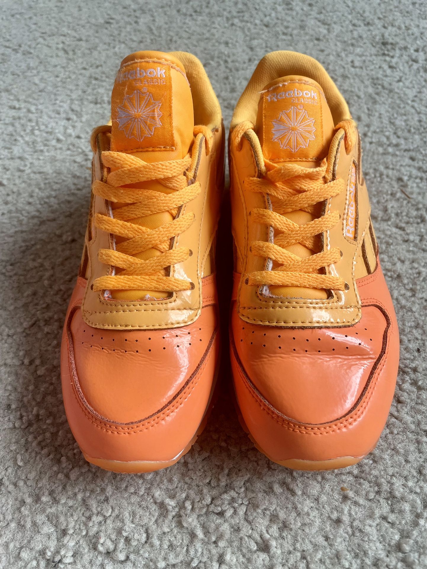 Kids Reebok Ortholite Orange Vinyl Shoes