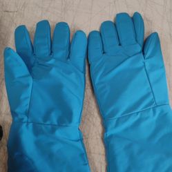 NATIONAL SAFETY APPAREL Nylon Taslan and PTFE Mid-Arm Standard Water Resistant Safety Glove, Cryogenic, 14" - 15" Length, X-Large, Blue-B003ZV265S