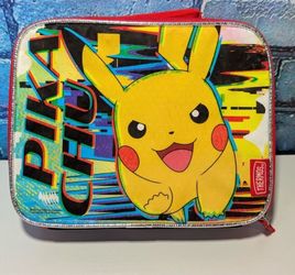 Pikachu Pokemon Thermos Lunch Box Tote Rare Novelty Cartoon with water bottle included**