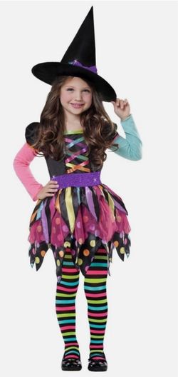 New Halloween costume- Miss Matched Witch child large $15