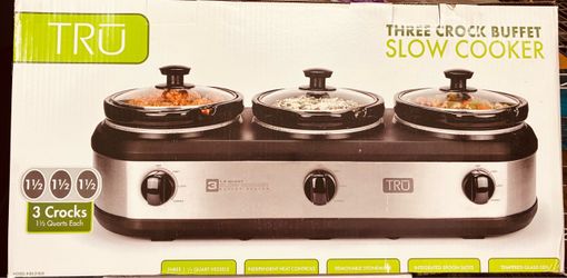 Tru 3 Crock Buffet Slow Cookers