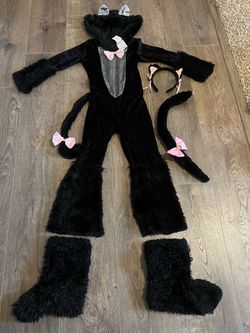 Size M (6-8 years) Kids Black Cat Costume Set Halloween Costume