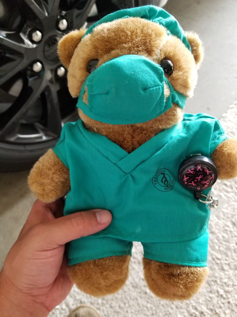 Cancer awareness stuffed animal surgical bear