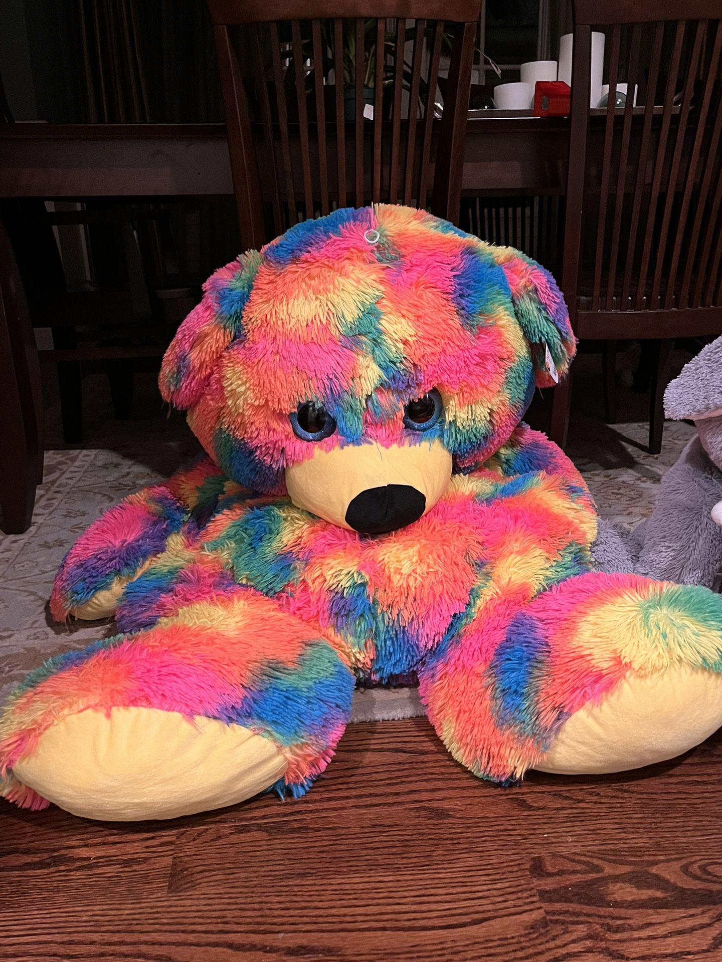 COLLECTABLE Rainbow Tye  dye bear from Dave & Buster’s A Long Time Ago