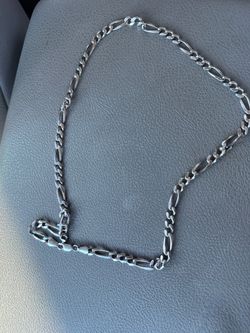 Sterling silver figaro necklace