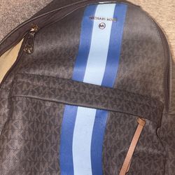 Micheal Kors Back Pack with chain blue and brown
