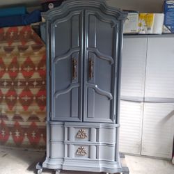 Grey Rustic Armoire By Burlington Furniture 