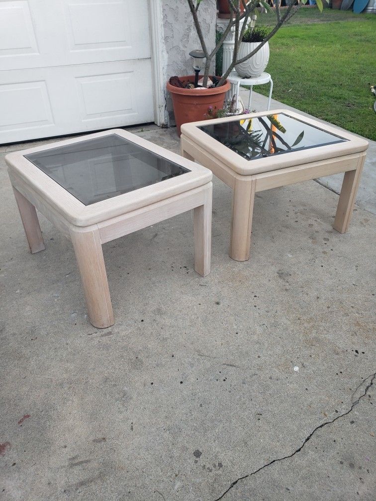 Vintage Side Table With Glass Top - $10 EACH