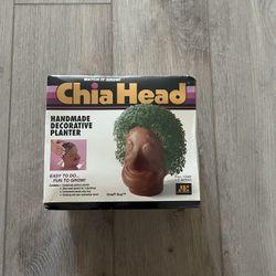 NEW Vintage 1995 Chia Head Handmade Decorative Planter RARE "Chia Guy"  Unopened