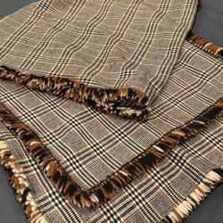 Vintage Wool Checkered Scarf