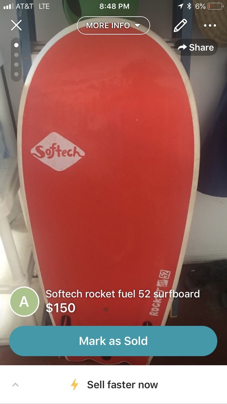 Softest rocket fuel 52 surfboard
