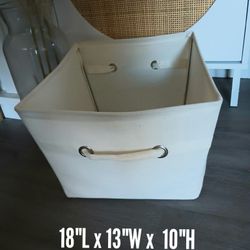 Storage Bin Basket 18"x13" Neutral Modern Farmhouse Boho Home Decor Organizer