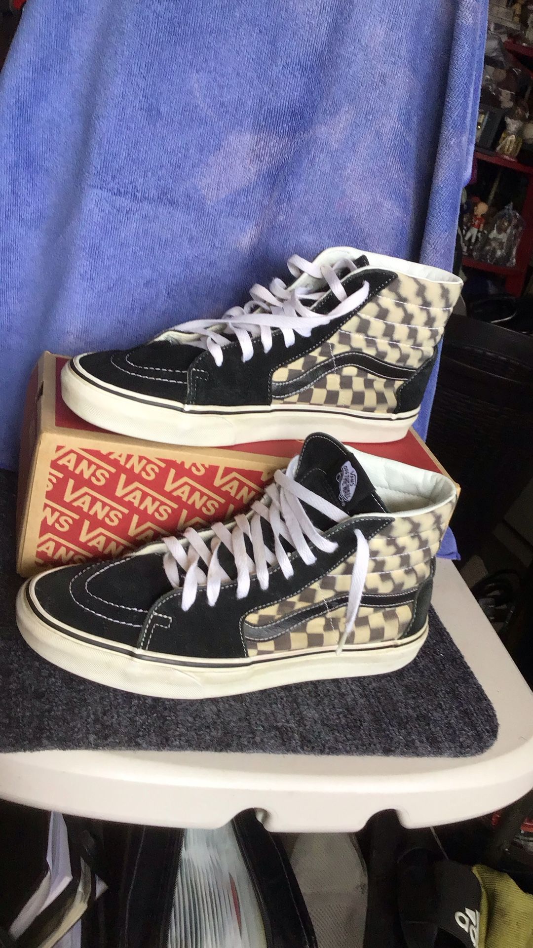 Vans SK8-hi Blur Checkered Sneakers Size Men 10