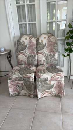 Pair of high back chairs