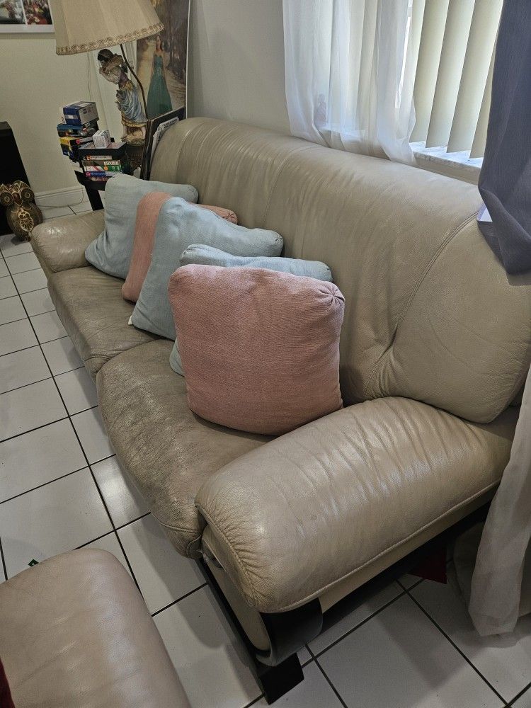 Leather Love Seat And Sofa Set