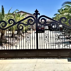 Custom Made Driveway Iron Gates With Custom Paint Any Color 