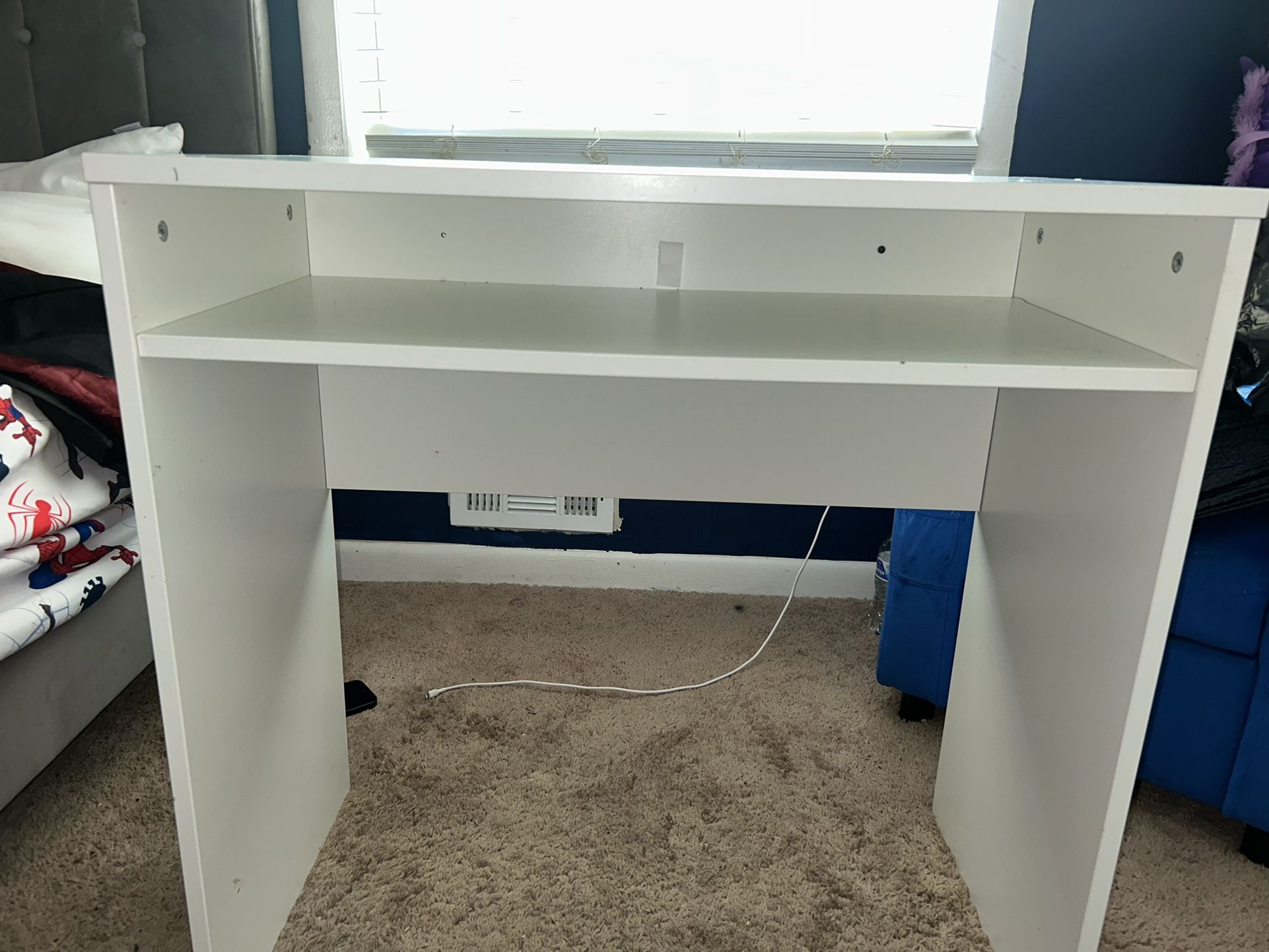Compact Dorm Desk White