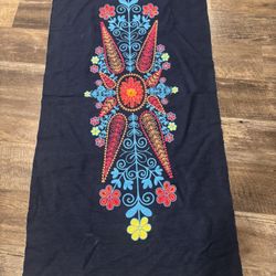 Embroidered Fabric For Bench Project 