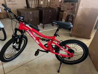 20 Inch Kids Mountain Bike Full Suspension, 7-Speed Mountain Bicycle with Dual V-Brakes and Carbon Steel Frame, MTB Bike for Boys Girls 7-15 Years Old
