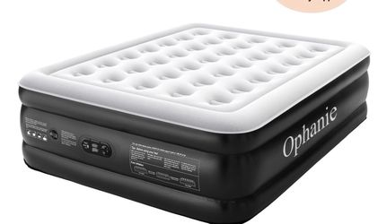 Ophanie Queen Air Mattress, 18-Inch Elevated Inflatable Bed with Built-in Pump, Puncture-Resistant, Quick Inflation/Deflation, Portable for camping
