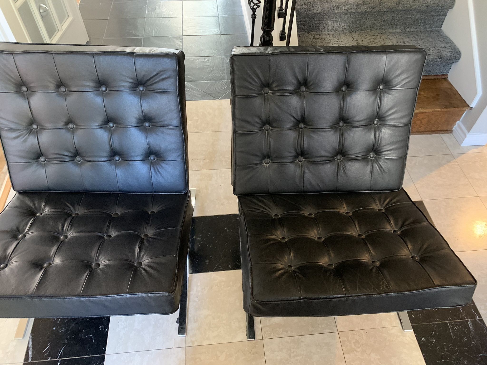 2 Barcelona Reproduction Chairs Mid Century Modern - Make Offer 