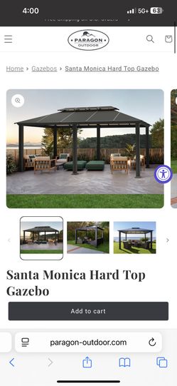 Paragon Outdoor - Santa Monica Hard Top Gazebo Patio Cover 