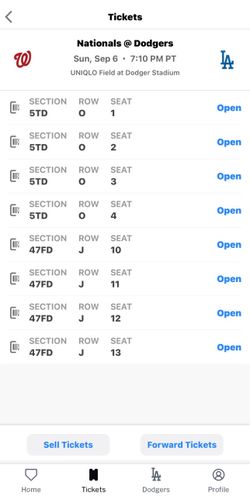 Nationals vs Dodgers MLB Tickets Sep 6 Field Level and Top Deck seats available