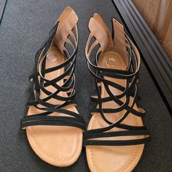 Black Strappy Sandals - Never Worn