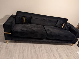 Black and gold sofa couch