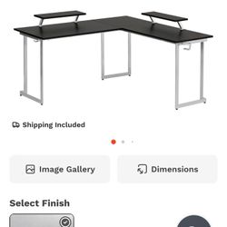 L Shaped Black Gaming Desk